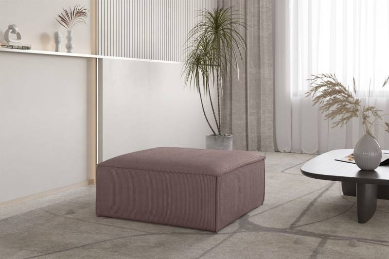 Polsterhocker Designerhocker CELES PREMIUM 105x105 cm in Stoff Scala Lavendel von Fun Möbel