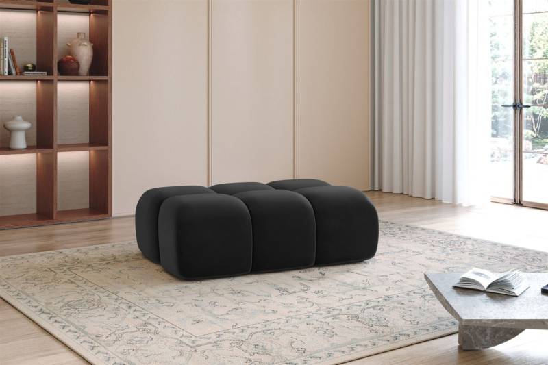 Polsterhocker Designerhocker DARCY 128x85 cm in Stoff Salvador Schwarz von Fun Möbel