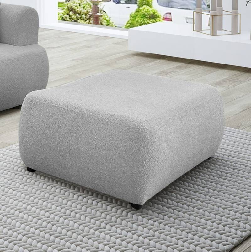 Polsterhocker Designerhocker Hocker ANIKE in Stoff Now or Never Grau von Fun Möbel