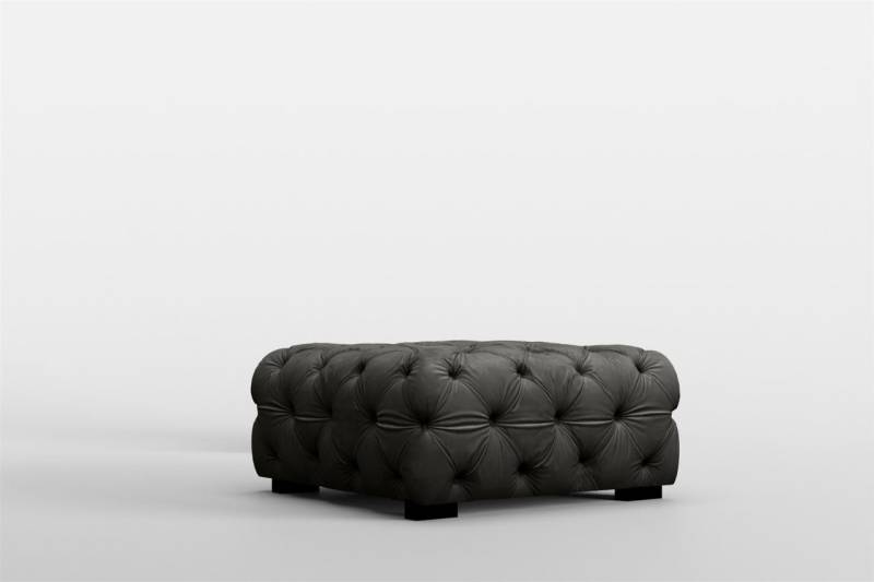 Polsterhocker Designerhocker Sitzhocker NATALIE in Stoff Riviera Anthrazit von Fun Moebel