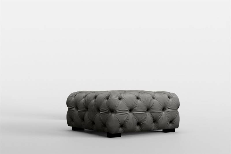 Polsterhocker Designerhocker Sitzhocker NATALIE in Stoff Riviera Graphit von Fun Moebel
