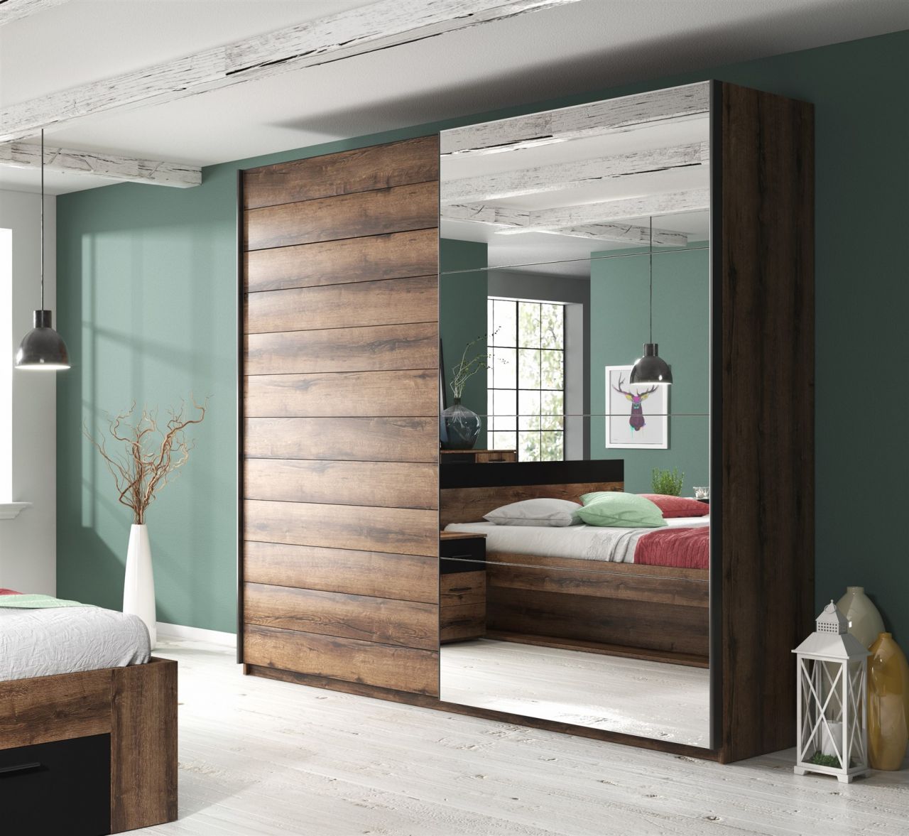 Schiebetürenschrank Schrank ASKJA Eiche Monastery 200x210 cm von Fun Moebel