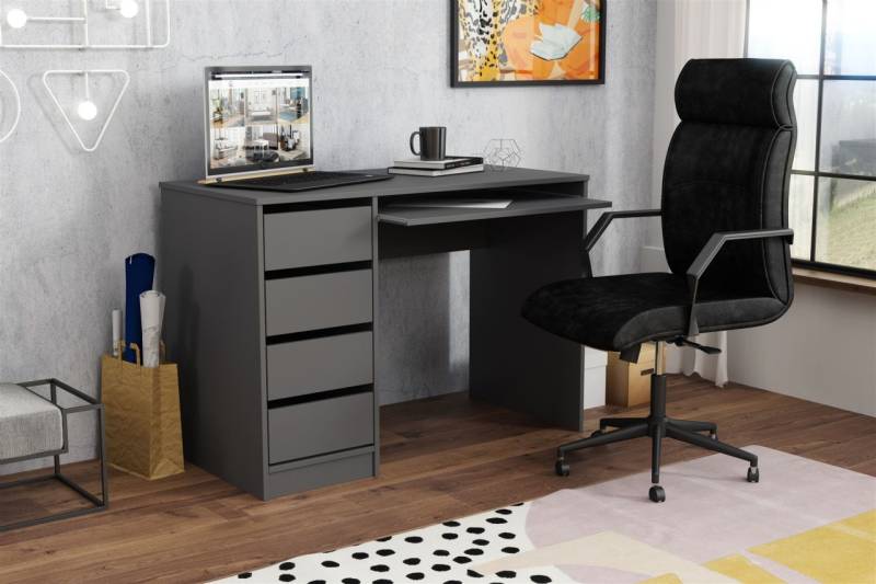 Schreibtisch Bürotisch Computertisch Tisch A700 110x55x77 cm Anthrazit von Fun Moebel