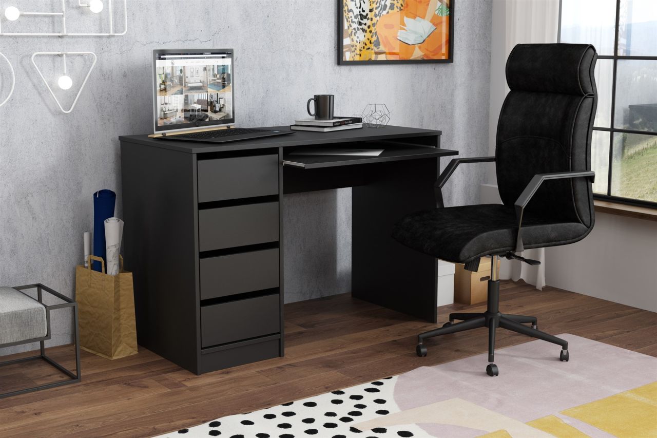 Schreibtisch Bürotisch Computertisch Tisch A700 110x55x77 cm Schwarz von Fun Moebel