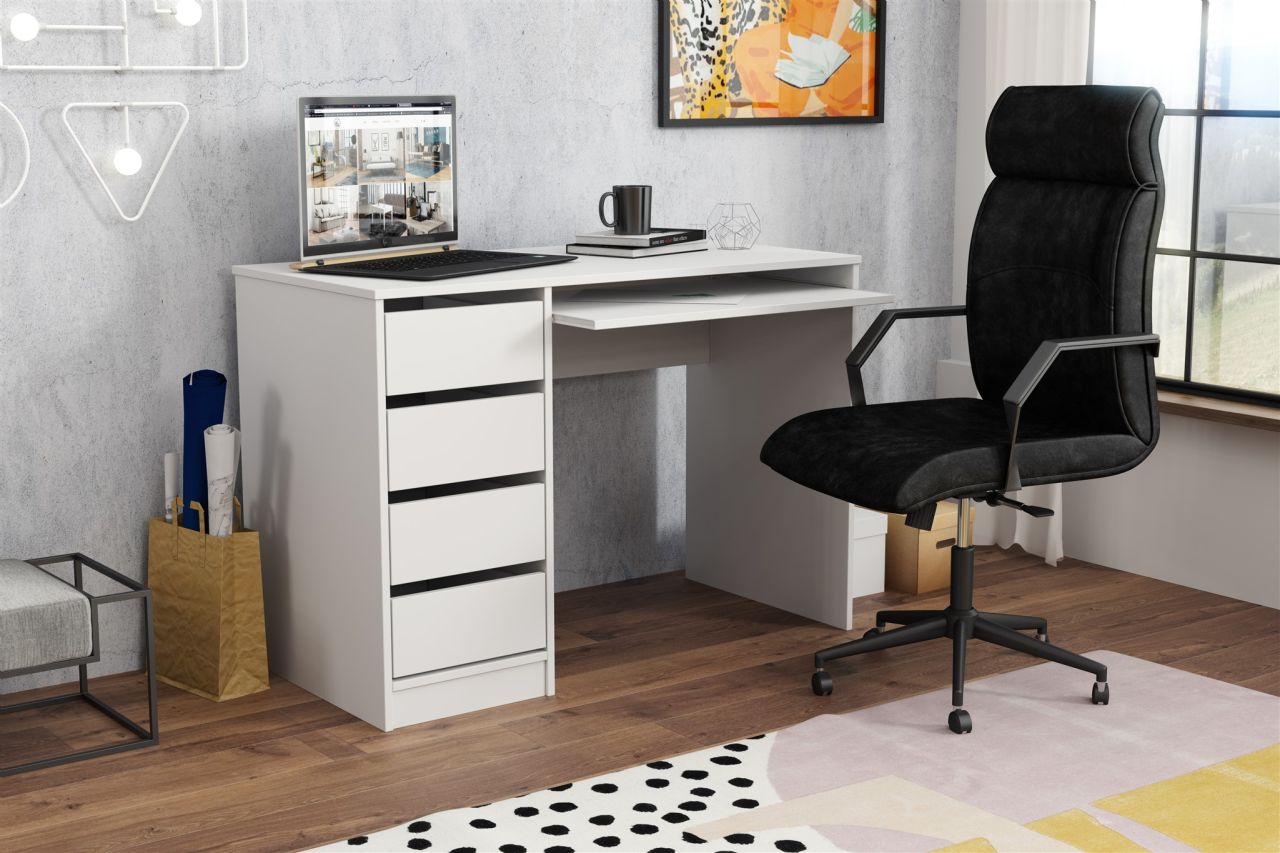 Schreibtisch Bürotisch Computertisch Tisch A700 110x55x77 cm Weiß von Fun Moebel