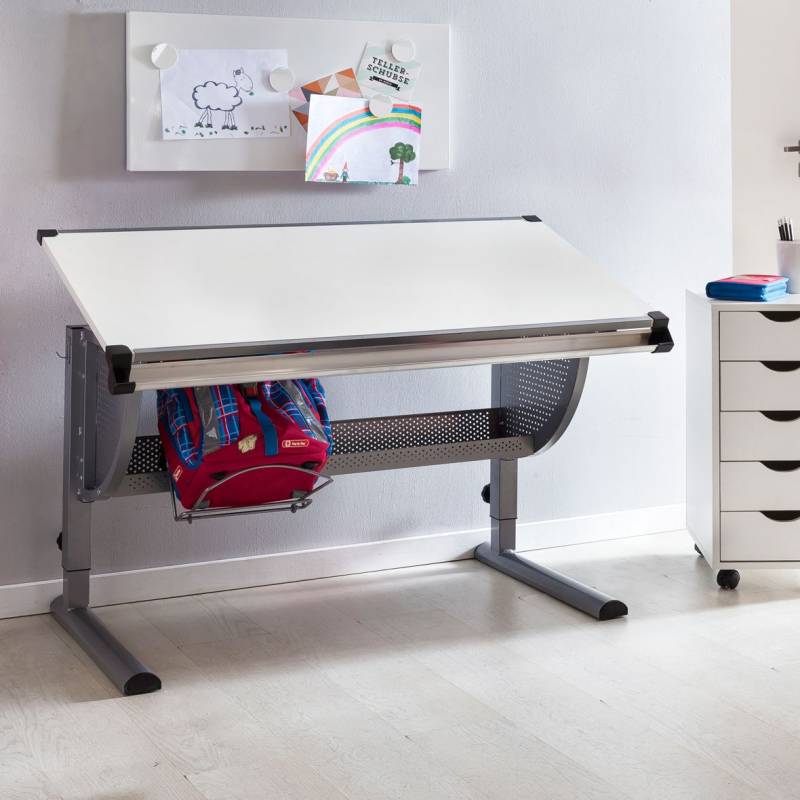 Schreibtisch Kinderschreibtisch MARWIN 120 x 60 cm Grau / Weiss von Fun Moebel