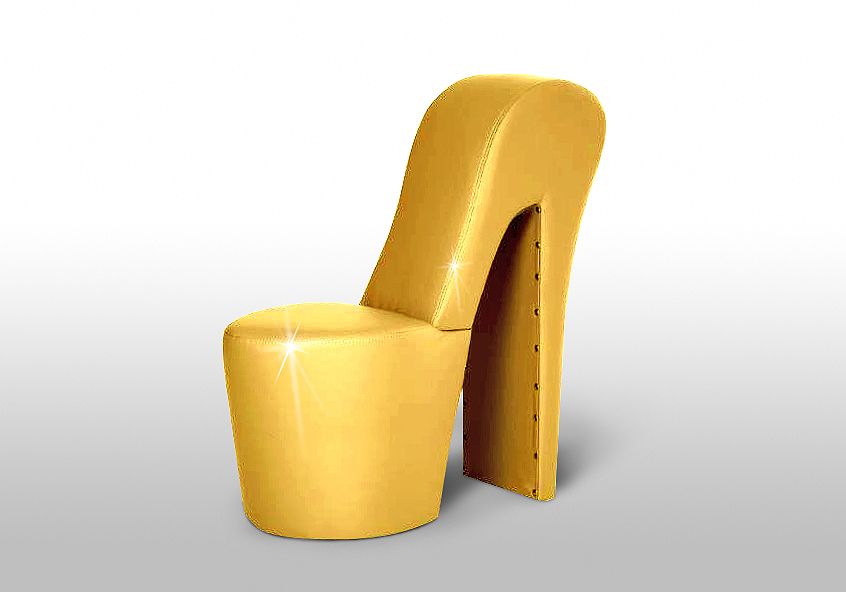 Schuhsessel DESIGNER Sessel - DONNA / Gold - High Heel Sessel von Fun Moebel