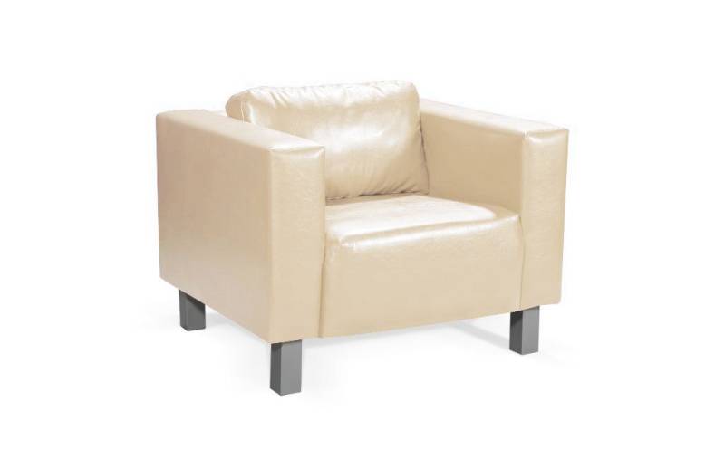 Sessel Clubsessel MAILAND in Kunstleder Creme von Fun Moebel