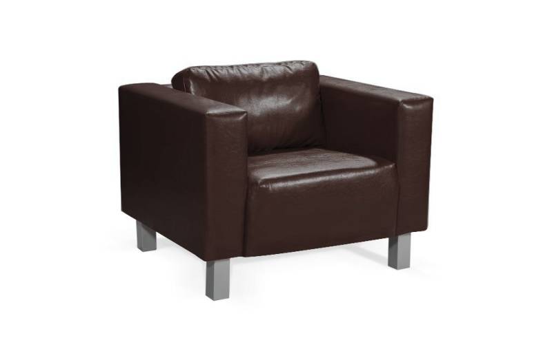 Sessel Clubsessel MAILAND in Kunstleder Dunkelbraun von Fun Moebel
