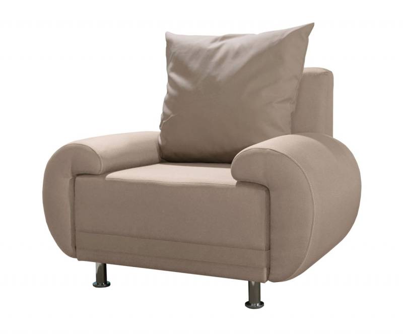 Sessel Clubsessel MIKA in Polyesterstoff Beige von Fun Moebel