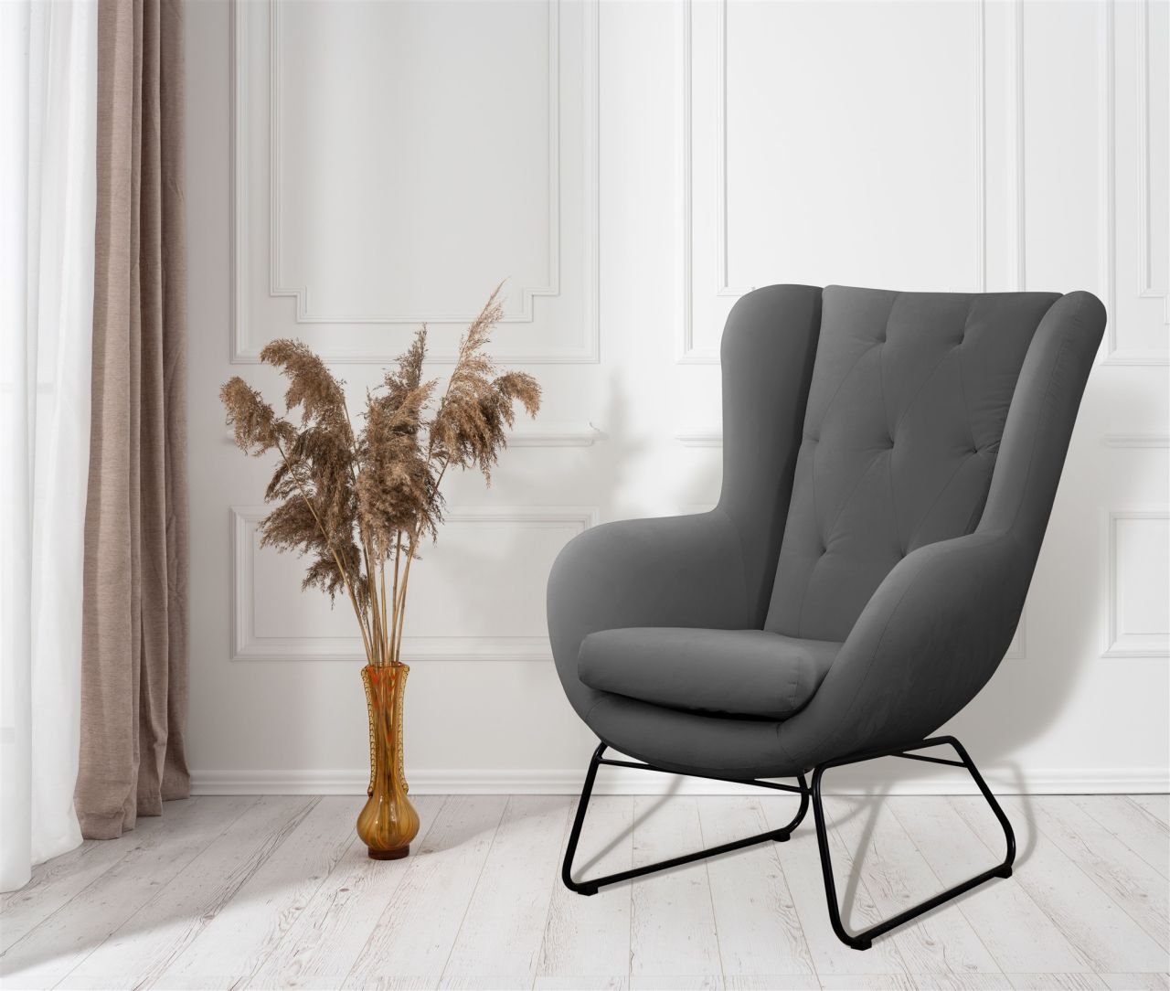 Sessel Designersessel ARTEMIS in Stoff Kronos Aschgrau Sessel Designersessel ARTEMIS in Stoff Kronos Aschgrau von Fun Möbel