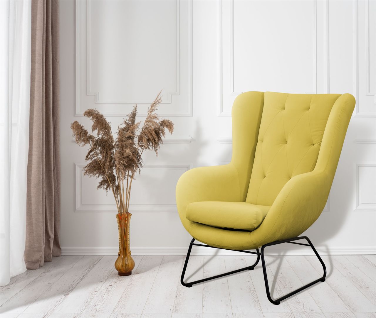 Sessel Designersessel ARTEMIS in Stoff Kronos Gelb Sessel Designersessel ARTEMIS in Stoff Kronos Gelb von Fun Möbel
