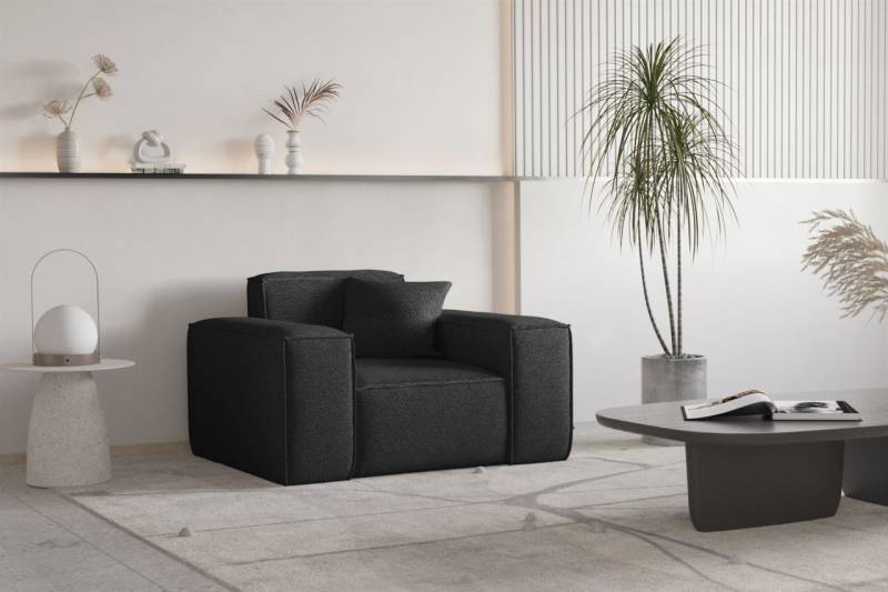 Sessel Designersessel CELES PREMIUM in Stoff Ascot Bukla Schwarz von Fun Moebel