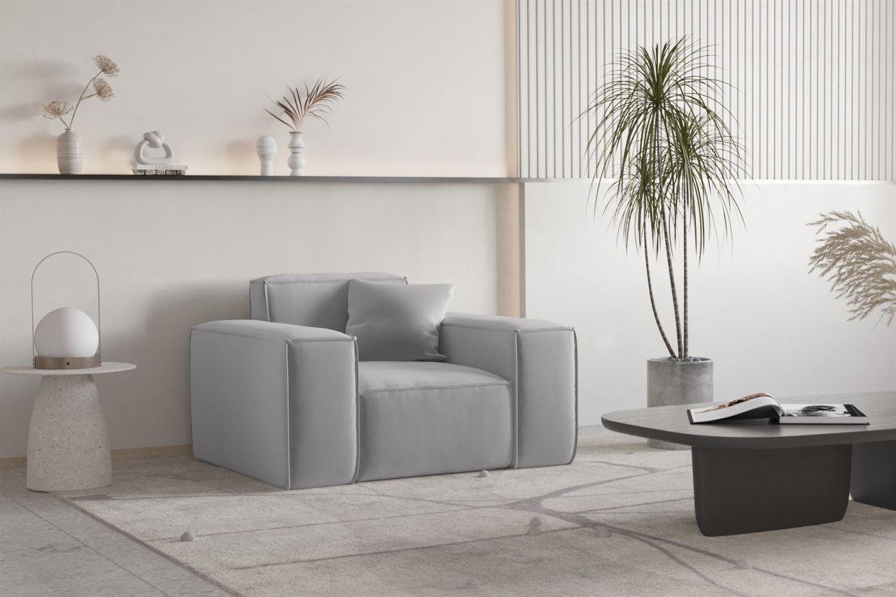 Sessel Designersessel CELES PREMIUM in Stoff Opera Velvet Hellgrau Sessel Designersessel CELES PREMIUM in Stoff Opera Velvet Hellgrau von Fun Moebel