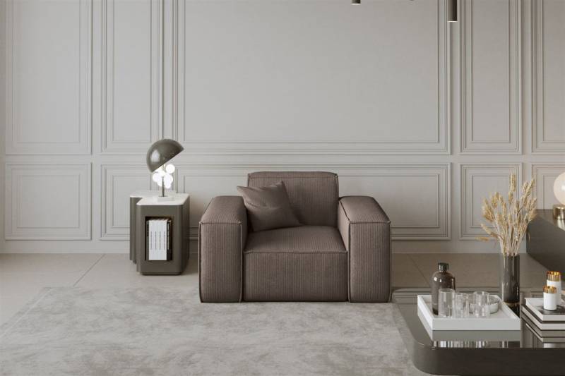 Sessel Designersessel CELES in Stoff Scala Taupe von Fun Moebel