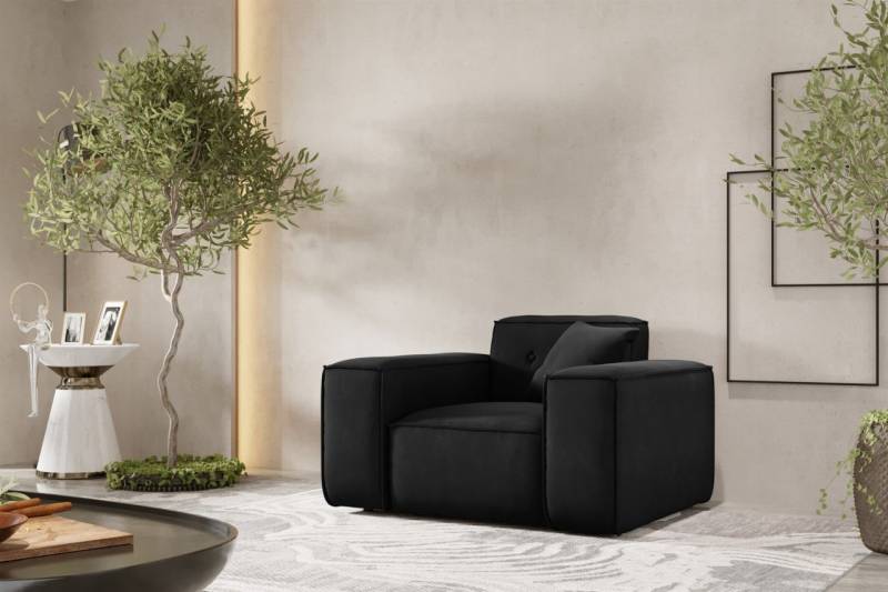 Sessel Designersessel CESINA in Stoff Opera Velvet Schwarz von Fun Moebel