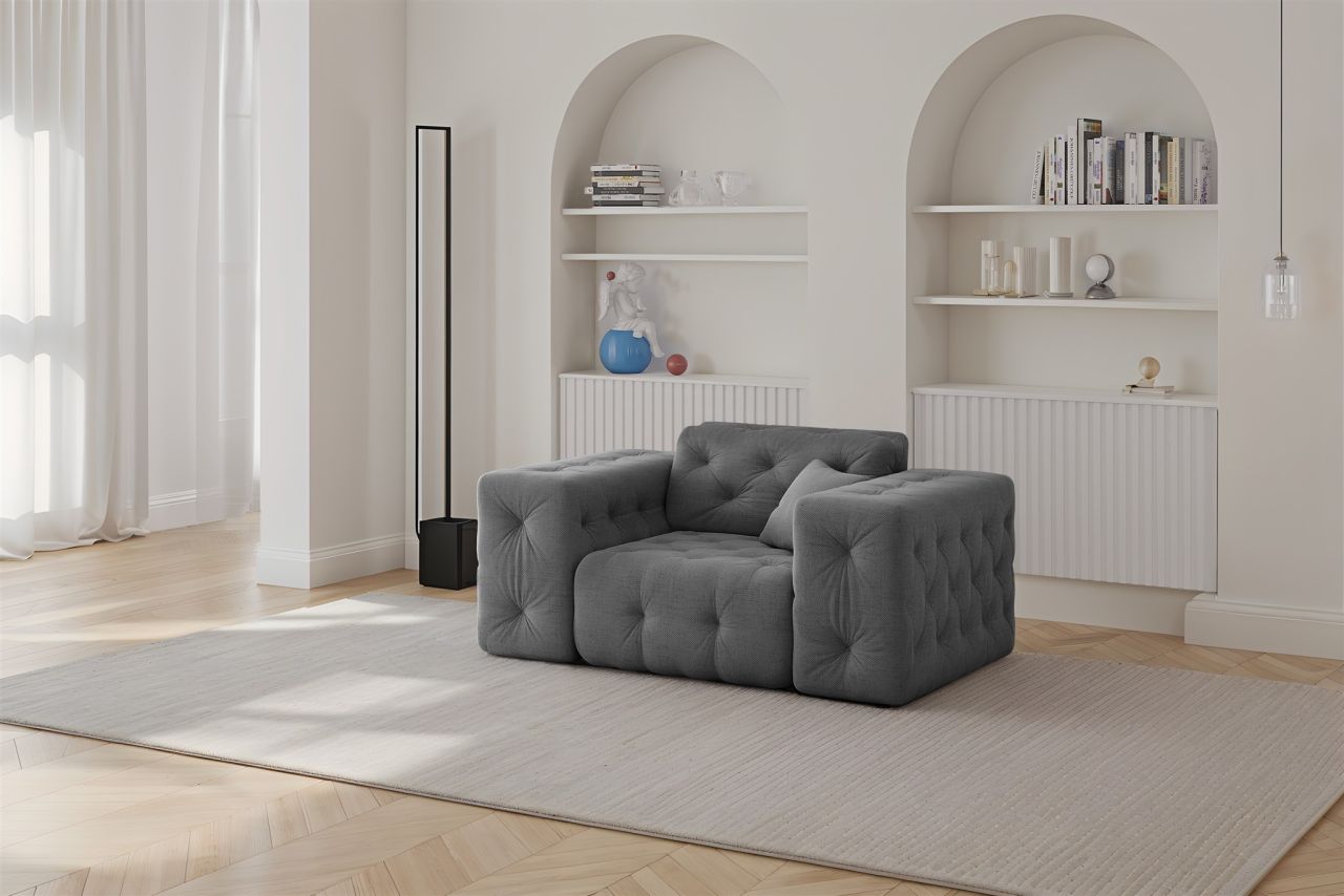 Sessel Designersessel CHANTAL in Stoff Moly Anthrazit von Fun Moebel