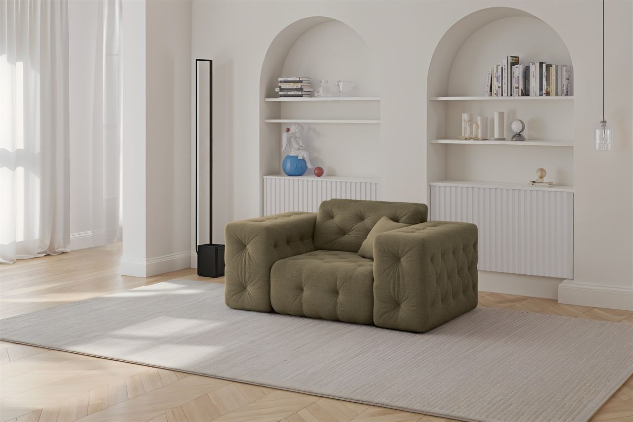 Sessel Designersessel CHANTAL in Stoff Moly Grün von Fun Moebel
