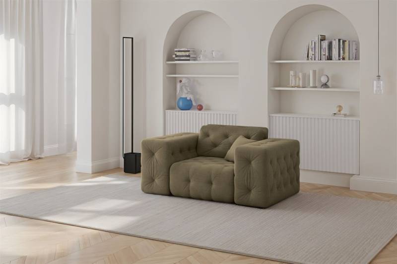 Sessel Designersessel CHANTAL in Stoff Moly Grün von Fun Moebel