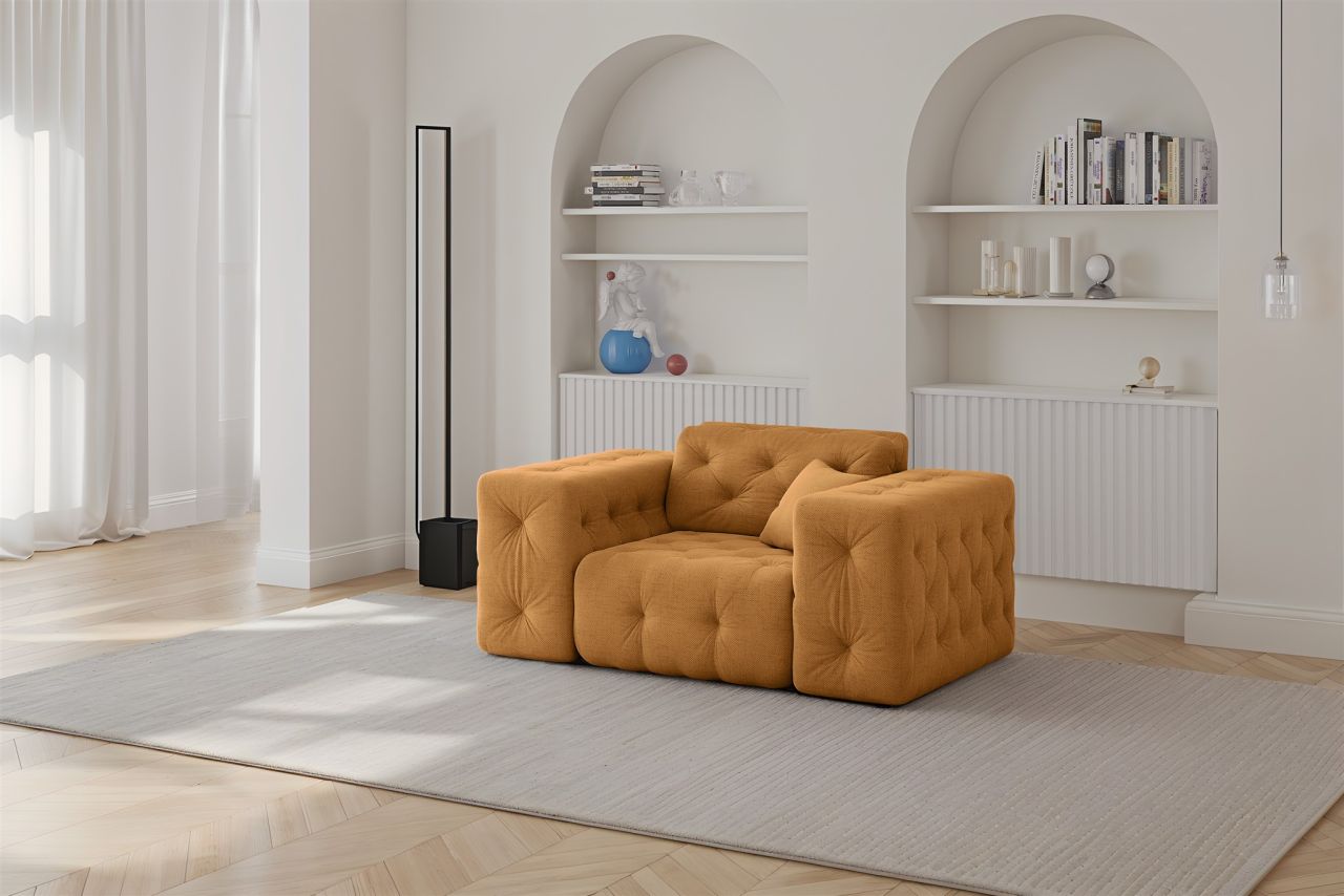 Sessel Designersessel CHANTAL in Stoff Moly Orange von Fun Moebel