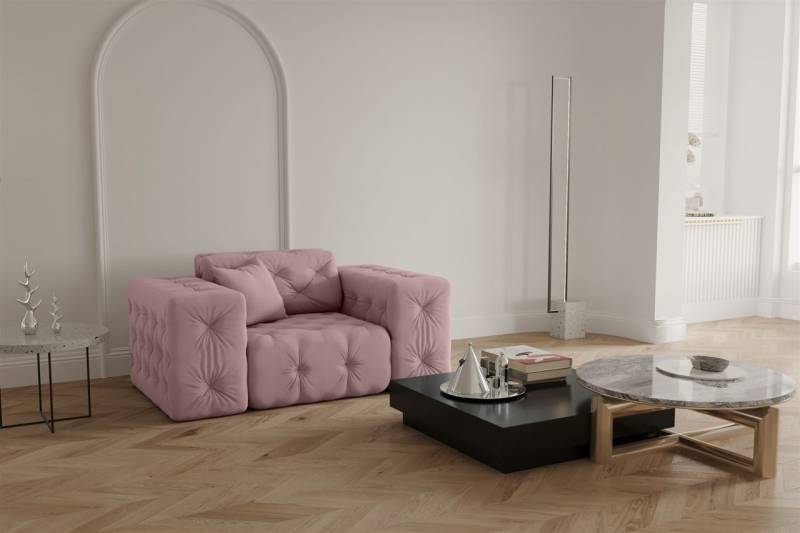 Sessel Designersessel CHANTAL in Stoff Opera Velvet Pink von Fun Moebel