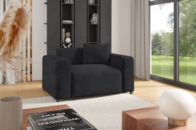 Sessel Designersessel MEGAN in Stoff Poso Anthrazit von Fun Möbel