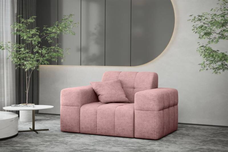 Sessel Designersessel NANCY in Stoff Perfekt Harmony Altrosa von Fun Möbel