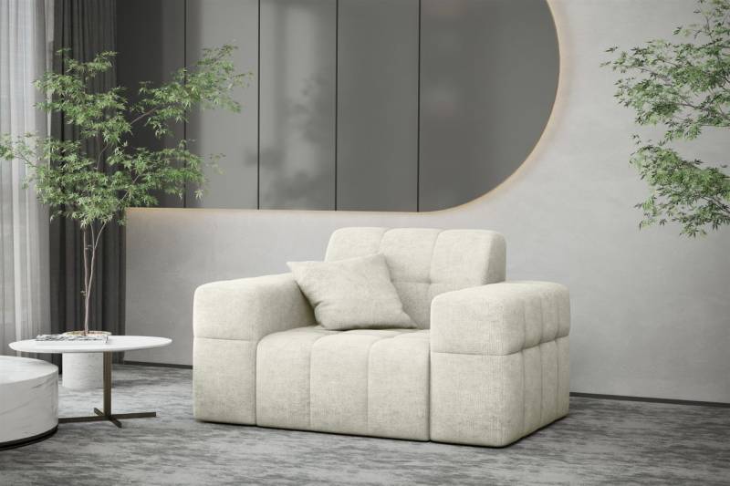Sessel Designersessel NANCY in Stoff Perfekt Harmony Pearl von Fun Möbel