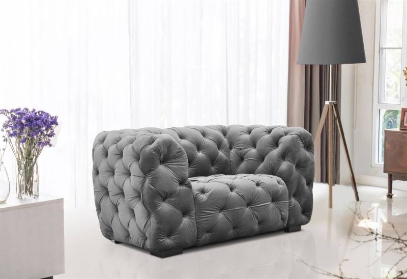 Sessel Designersessel NATALIE in Stoff Riviera Steel von Fun Moebel