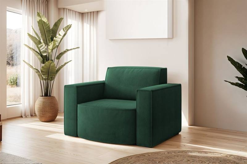 Sessel Designersessel PALMA in Stoff Noel Grün von Fun Möbel