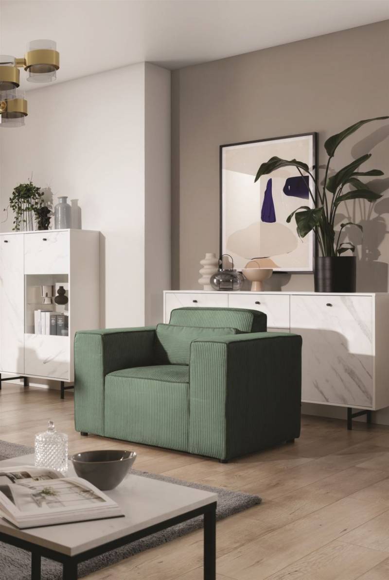 Sessel Designersessel WALDO in Stoff Poso Grün von Fun Möbel
