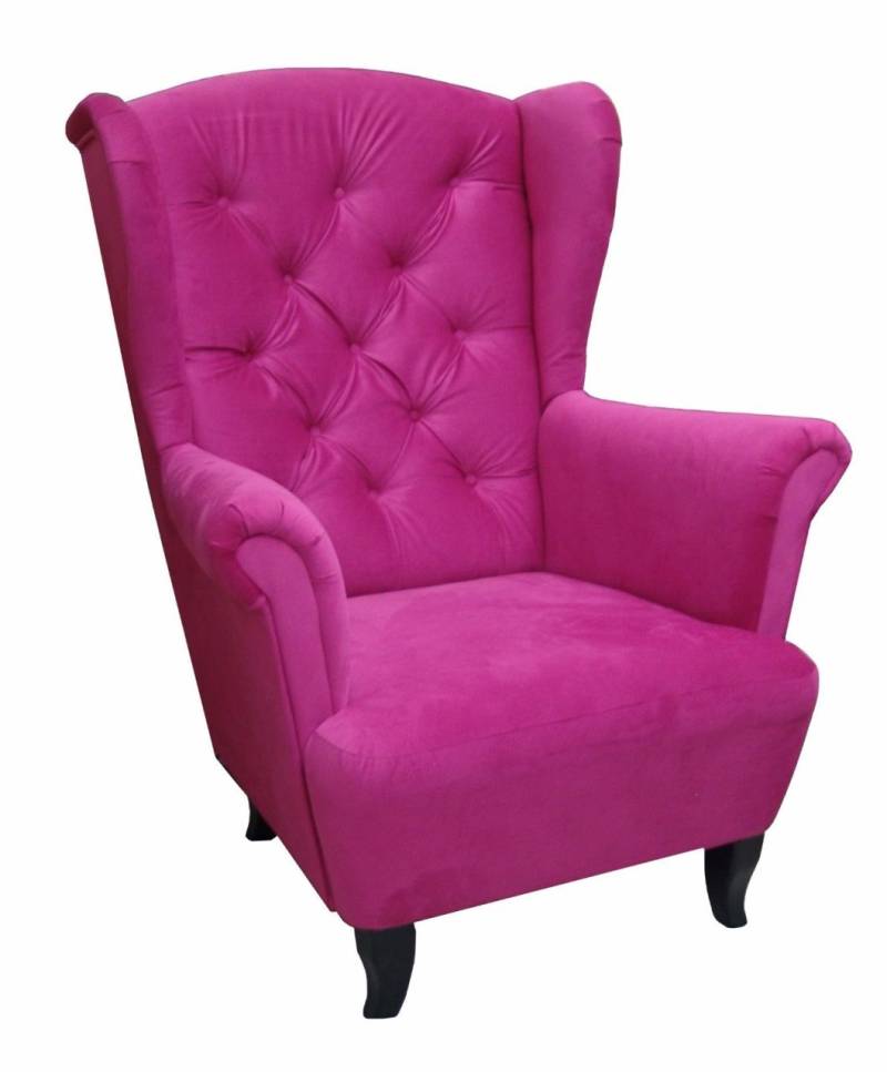 Sessel Ohrensessel Wohnzimmersessel - Orlando - Webstoff Pink von Fun Möbel