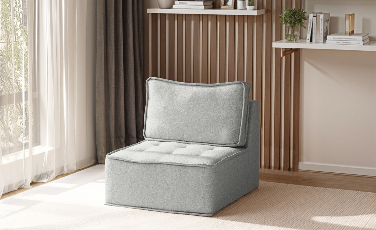 Sessel SANDE 1-Sitzer Modul Stoff Alpine Hellgrau Sessel SANDE 1-Sitzer Modul Stoff Alpine Hellgrau von Fun Möbel