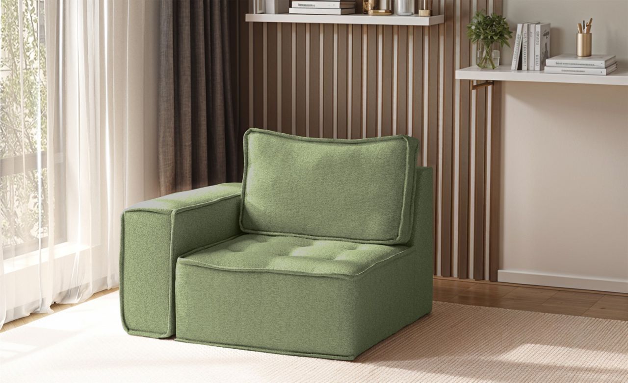 Sessel SANDE 1-Sitzer Modul Stoff Alpine Hellgrün Seite Links Sessel SANDE 1-Sitzer Modul Stoff Alpine Hellgrün Seite Links von Fun Möbel