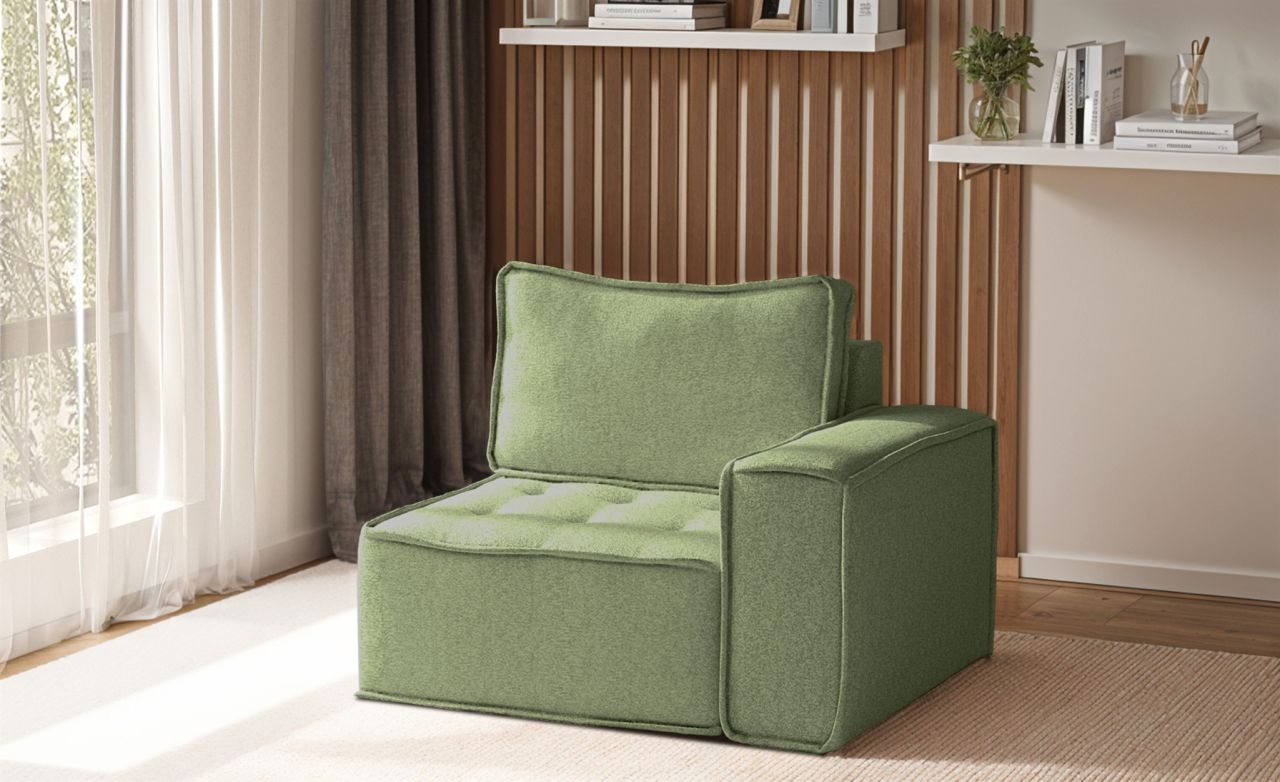 Sessel SANDE 1-Sitzer Modul Stoff Alpine Hellgrün Seite Rechts Sessel SANDE 1-Sitzer Modul Stoff Alpine Hellgrün Seite Rechts von Fun Möbel