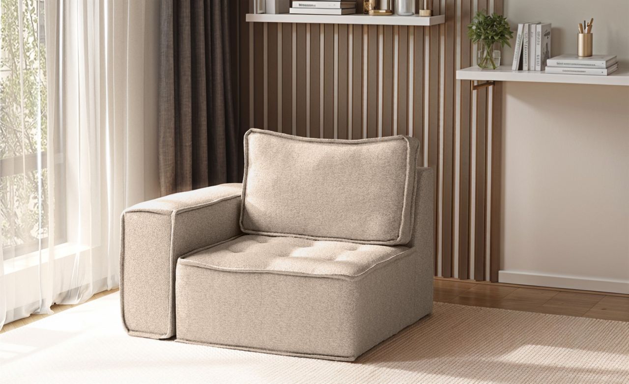 Sessel SANDE 1-Sitzer Modul Stoff Alpine Toffee Seite Links Sessel SANDE 1-Sitzer Modul Stoff Alpine Toffee Seite Links von Fun Möbel