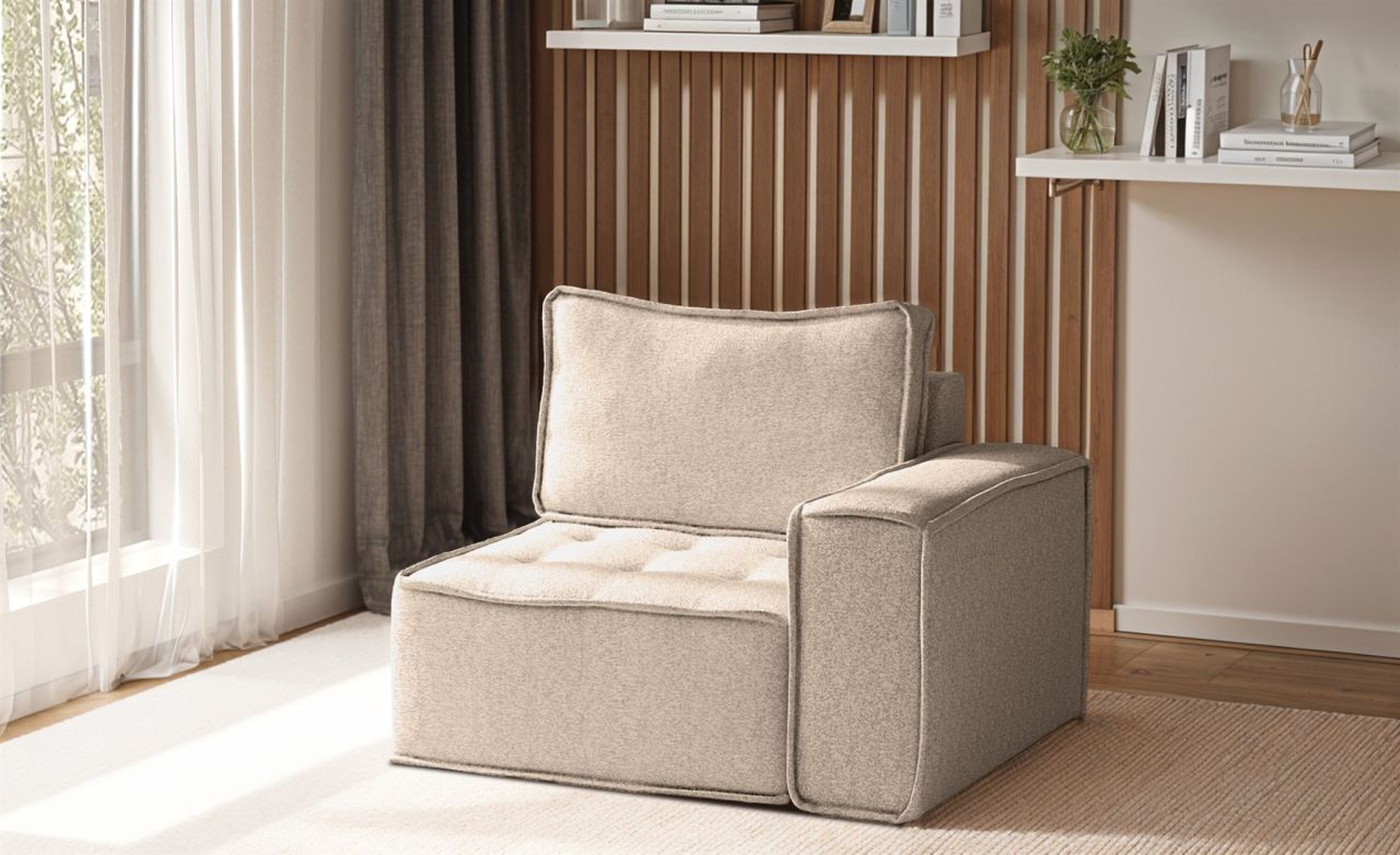 Sessel SANDE 1-Sitzer Modul Stoff Alpine Toffee Seite Rechts Sessel SANDE 1-Sitzer Modul Stoff Alpine Toffee Seite Rechts von Fun Möbel