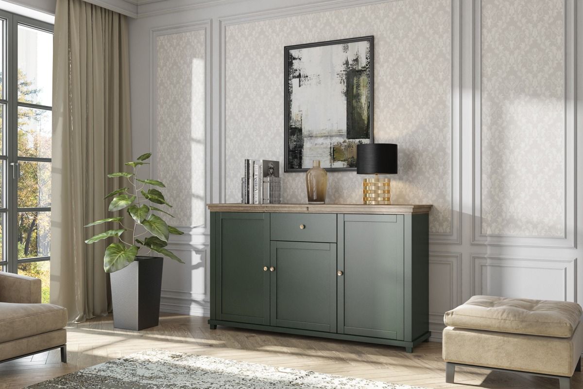 Sideboard HOME Anrichte 160 cm Grün Eiche Lefkas von Fun Moebel