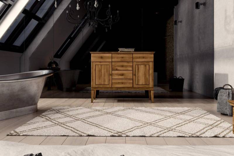 Sideboard Kommode LENNES Buche massiv 127x100x45 cm von Fun Möbel