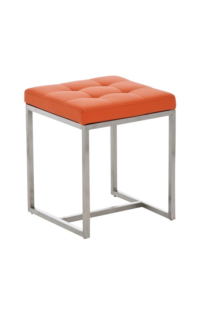 Sitzhocker - BRIT 2 - Hocker Sessel Kunstleder Orange 40x40cm von Fun Moebel