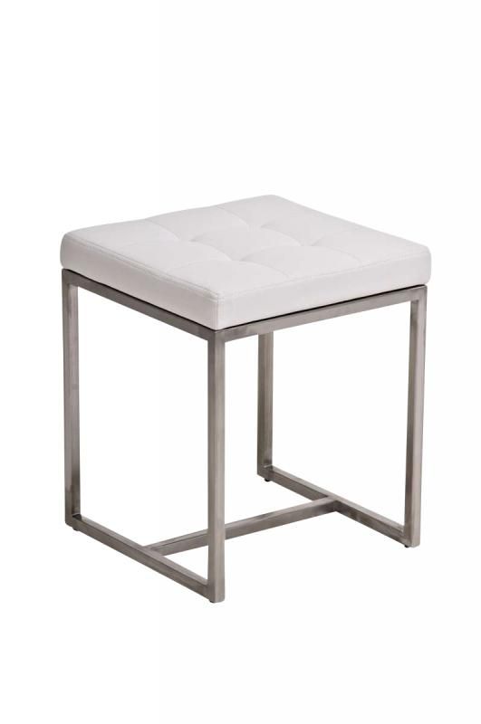 Sitzhocker - BRIT 2 - Hocker Sessel Kunstleder Weiss 40x40cm von Fun Moebel