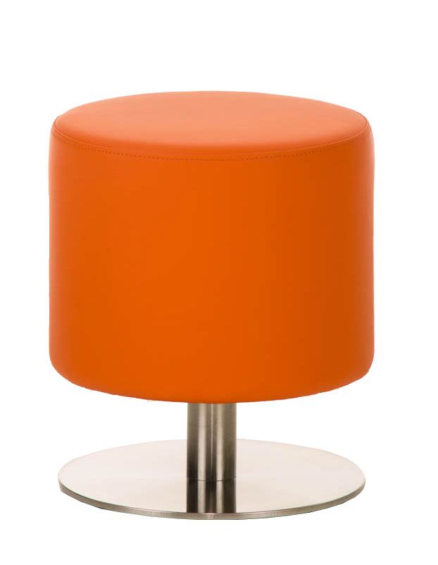 Sitzhocker - Max 3 - Hocker Rundhocker Kunstleder Orange 38x38 cm von Fun Moebel