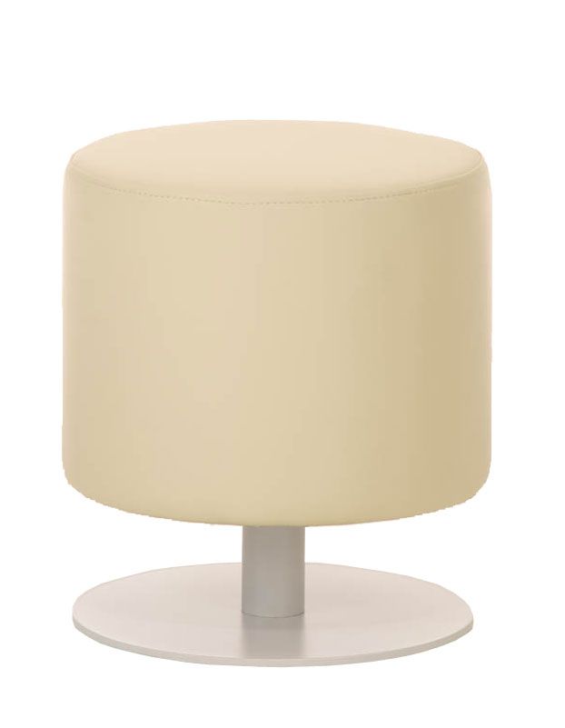 Sitzhocker - Max - Hocker Rundhocker Kunstleder Creme 38x38 cm von Fun Moebel