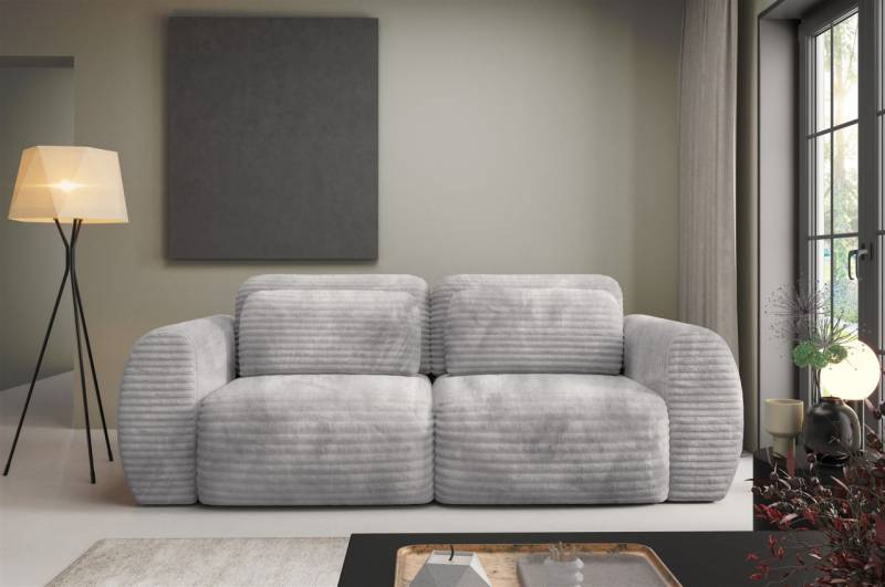 Sofa 2-Sitzer mit Schlaffunktion SIMONE in Stoff Ambience Grau von Fun Möbel