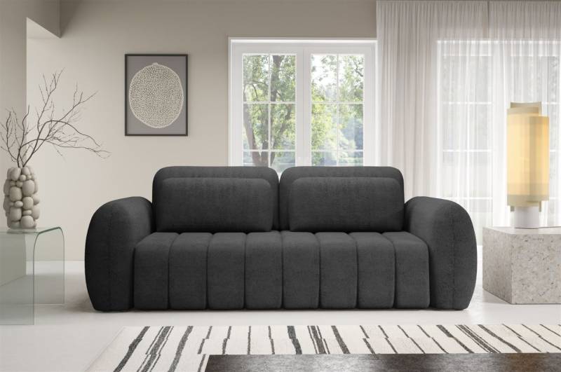 Sofa 3-Sitzer mit Schlaffunktion CARIA in Stoff Quelle Anthrazit von Fun Möbel