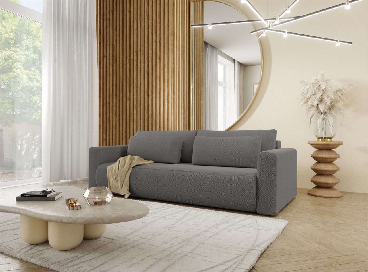 Sofa 3-Sitzer mit Schlaffunktion CHAIRA Stoff Curio Dunkelgrau Sofa 3-Sitzer mit Schlaffunktion CHAIRA Stoff Curio Dunkelgrau von Fun Möbel