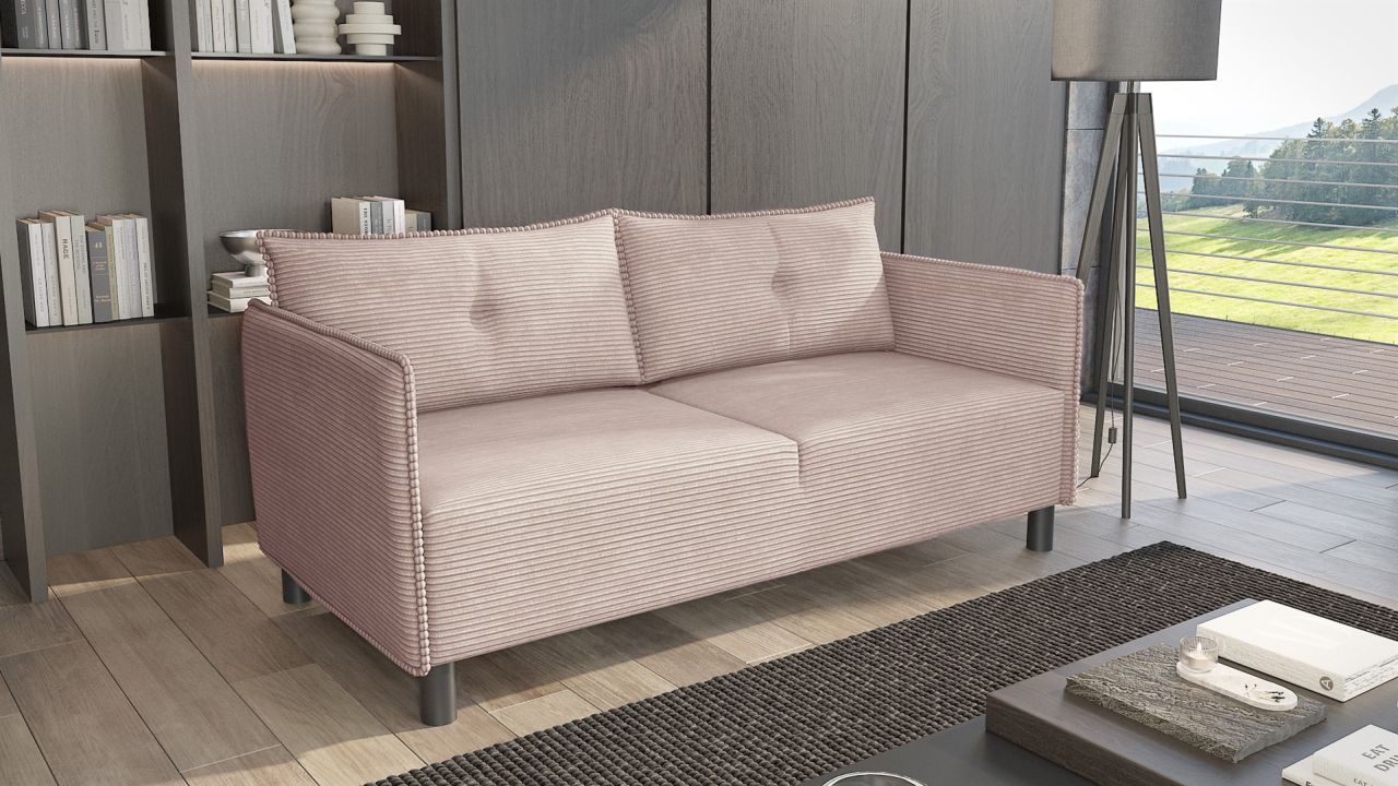 Sofa 3-er Designersofa DECLAN in Stoff Lincoln Altrosa von Fun Möbel