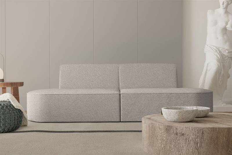 Sofa Designersofa 2-Sitzer MILOT in Stoff Ascot Bukla Beige von Fun Moebel