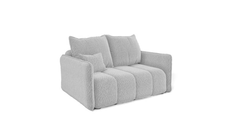 Sofa Designersofa 2-Sitzer MORGANO Stoff Abriamo Hellgrau von Fun Möbel