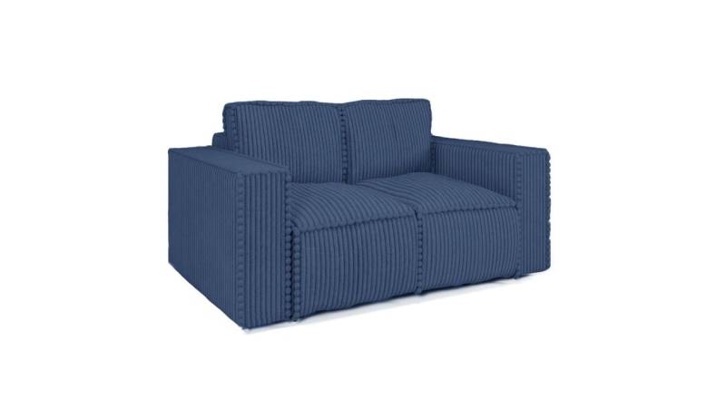 Sofa Designersofa 2-Sitzer VAJANA Stoff Tilia Dunkelblau von Fun Möbel